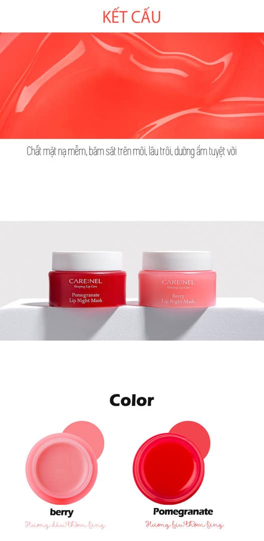 Mat Na Ngu Moi Luu Carenel Pomegranate Lip Night Mask (17)