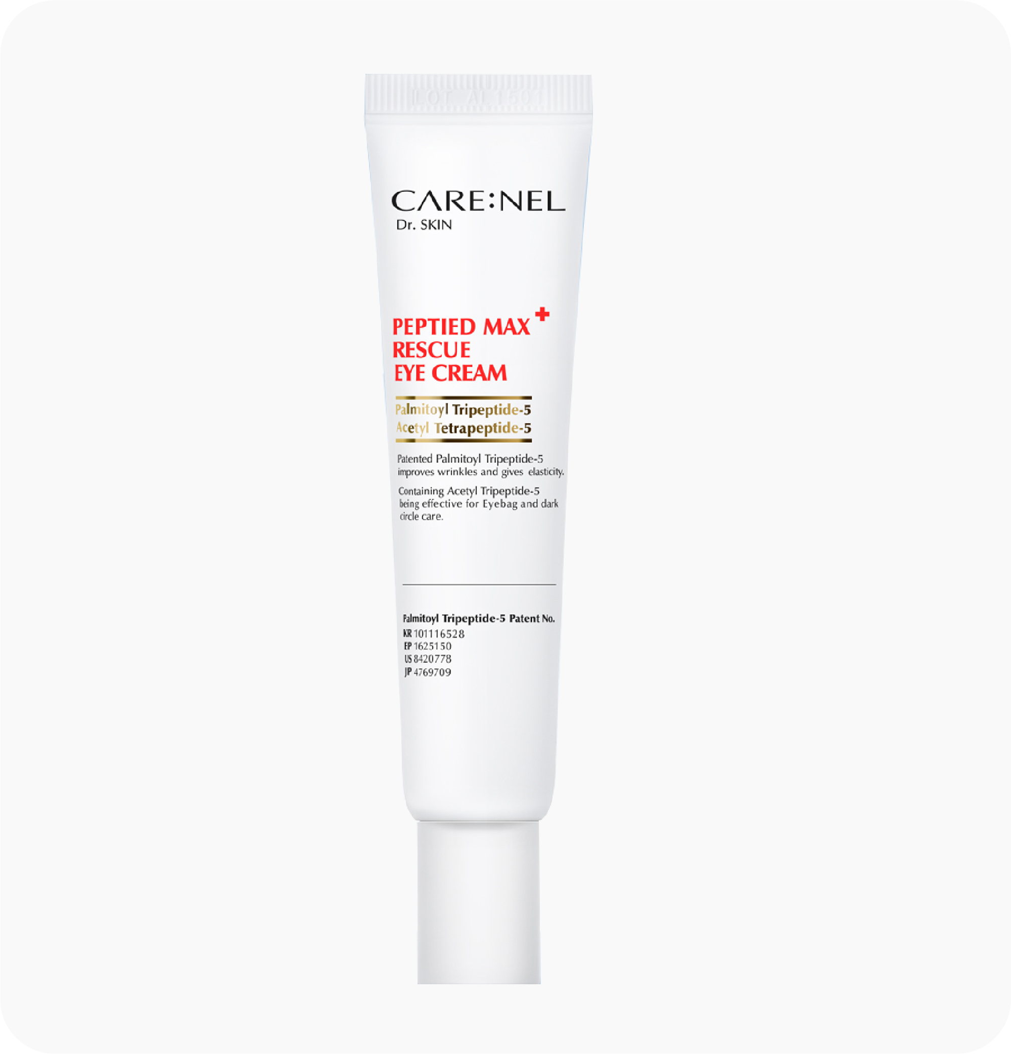 Kem dưỡng giảm quầng thâm, căng da, ngừa nếp nhăn, bọng mắt Carenel Peptied Max Rescue Eye Cream