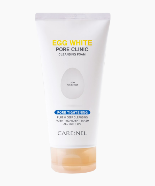 Sữa rửa mặt trứng làm dịu da nhạy cảm, rửa sạch sâu Carenel Egg White Pore Clinic Cleansing Foam 150ml