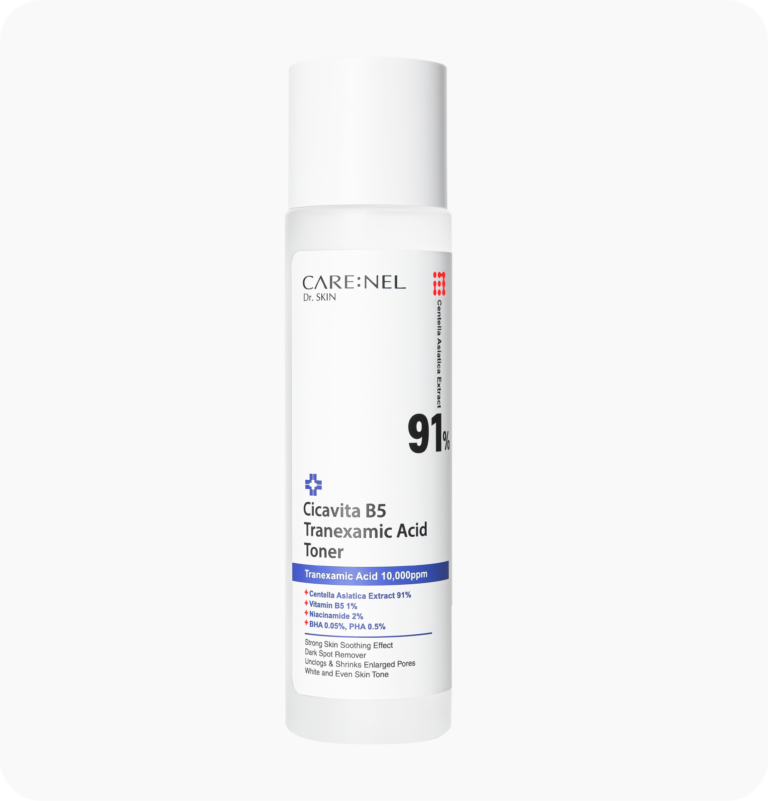 Toner ngừa nám sạm làm sạch dịu nhẹ da tăng sinh collagen se khít lỗ chân lông dưỡng da sáng hồng Carenel Cica Vita B5 Tranexamic Acid
